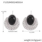 color: F1352-Steel Color Earrings
