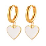 color: 2.0*8 Heart Painted Ear Cuff White 1 Pair MS-550
