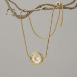 French Natural White Shell Pendant Drawstring Bracelet Small Crescent Stainless Steel Simple Hand Jewelry Adjustable
