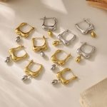 Stainless Steel Geometric Color Matching Earrings Advanced Ear Studs Earrings Earring