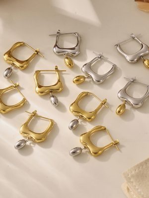 Stainless Steel Geometric Color Matching Earrings Advanced Ear Studs Earrings Earring