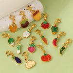 Fresh Pastoral Lovely Vegetable Series Jewelry Buckle Pendant Stainless Steel DIY Bracelet Necklace Accessories