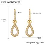 color: F1685-Gold Zircon Earrings