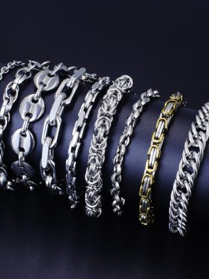 Stainless Steel Bracelet Men's Non-Fading Cuban Link Chain All-Match Washable