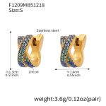 color: F1209-Deep Blue Zircon Earrings -Small