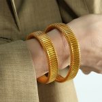 Stainless Steel Bracelet Female Girlfriends Same Striped Advanced Elastic Bracelet Simple