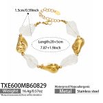 color: TXE600-White Resin Gold Bracelet -20+5cm