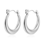 color: Stamped Round Small Earrings Steel Color