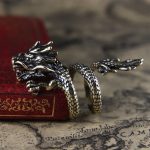 color: Antique Bronze Dragon Ring