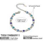 color: TXE615-Blue Zircon Steel Color Bracelet -17+5cm
