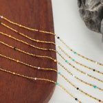 New Simple Design Graceful Personality Stainless Steel Bead Drop Oil Necklace for Women All-Match Jewelry
