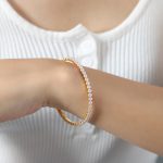 color: E048-White Zircon Gold Bracelet