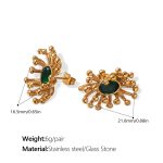 color: EH935GNG Green Stone Gold Earrings