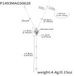 color: P1493-Steel Color Heart Y Letter Zircon Necklace -39+5cm