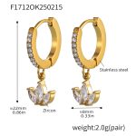 color: F1712-Gold Zircon Earrings