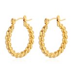 color: Round Stamped Earrings Gold