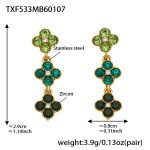 color: TXF533-Green Color Zircon Earrings