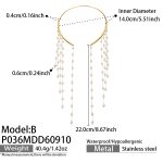 color: P036-B Style Shell Pearl Tassel Gold Choker