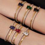 Claw Inlaid 2mm Zircon Double Layer Blade Chain Bracelet Dopamine Color Zirconium Light Luxury Stainless Steel Jewelry
