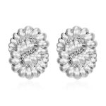 color: Stamped Petal Earrings Steel Color MS-400