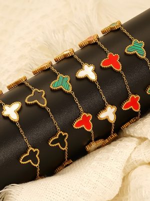 Stainless Steel Butterfly Bracelet Female 18K Gold All-Match Simple High-End Bracelet