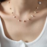 color: P018-White Natural Stone Necklace -40+7cm