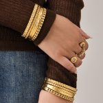 Stainless Steel Wheat Diamond round Beads Bracelet 18K Gold Design Bracelet