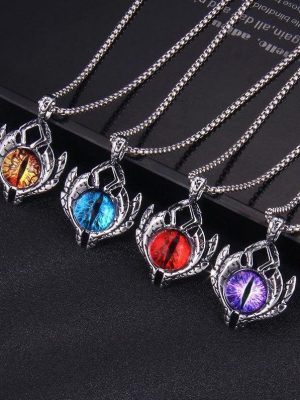 Devil's Eye Necklace Men's Trendy Men's Personality Flow All-Match Stainless Steel Pendant Ornament Eye Accessories