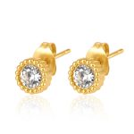 color: Round Single Zircon Stud Earrings