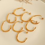 Premium Geometric Vintage Earrings Light Luxury Stainless Steel Gold Plated