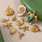 New Beach Starfish Necklace Temperament Entry Lux Conch Pendant Shell Irregular Stainless Steel 18K Gold Plating