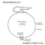 color: RE023-Q Letter Steel Color Bracelet 16+5cm