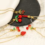 Simple Fruit Series Multi-Style Oil Dripping Cherry Advanced Clavicle Necklace Women's Stainless Steel Ornament
