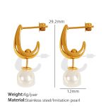 color: EH761 White Bead Gold Earrings