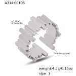 color: A314-Steel Color Ring / size: US 7