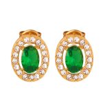 color: F889-Oval Green Glass Stone