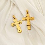 Stainless Steel Electroplating Hip Hop Double Layer Cross Men's Pendant Advanced Personality Ornament
