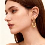 Color Matching Room Electric 8-Word Stainless Steel Earrings PVD Gold-Plated Simple Design Earring Jewelry
