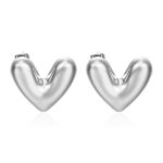 color: Heart Hollow Earrings Steel Color