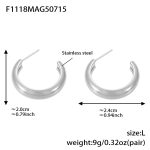 color: F1118-Steel Color Earrings -L