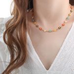 color: P1550-Gold Necklace -42+5cm