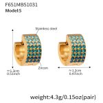 color: F651-Blue Color Zircon Earrings -Small