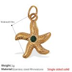 color: PJ303GNG Green Rhinestone Solid Gold Pendant