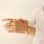 color: E182-Gold Bracelet 18cm