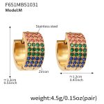 color: F651-Colorful Zircon Earrings -Medium