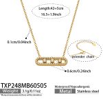 color: TXP248-Gold Zircon Necklace 40+5cm