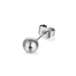 color: 3MM Steel Bead Stud Earrings Steel Color 1 PC