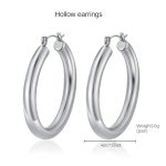 color: 5*40mm Hollow Earrings Steel Color