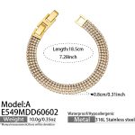 color: E549-A Style White Zircon Gold Bracelet
