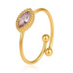 color: Marquise Zircon Ring Pink Zircon / size: Open Adjustable